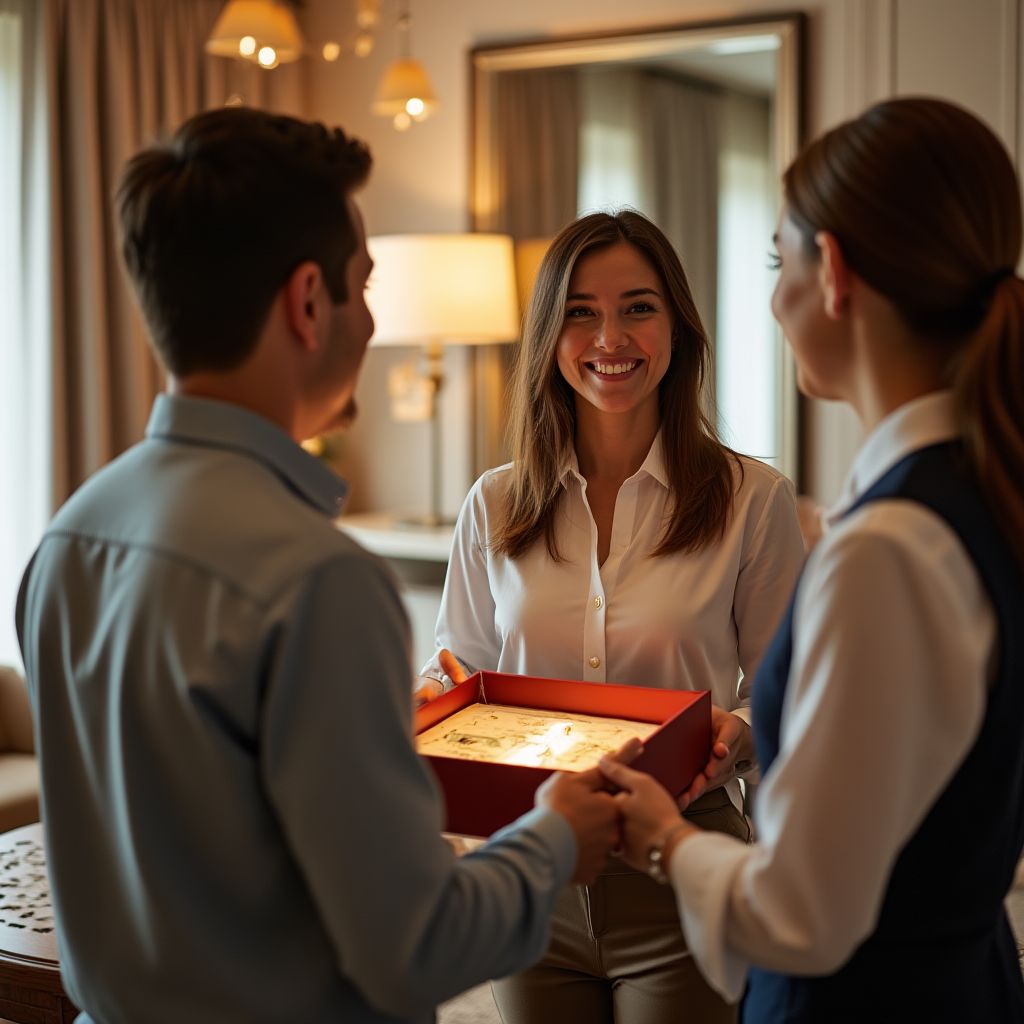 Client receiving welcome package